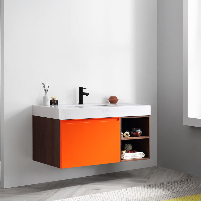 AllModern Shelley 42.25'' Wall Mounted Single Bathroom Vanity with